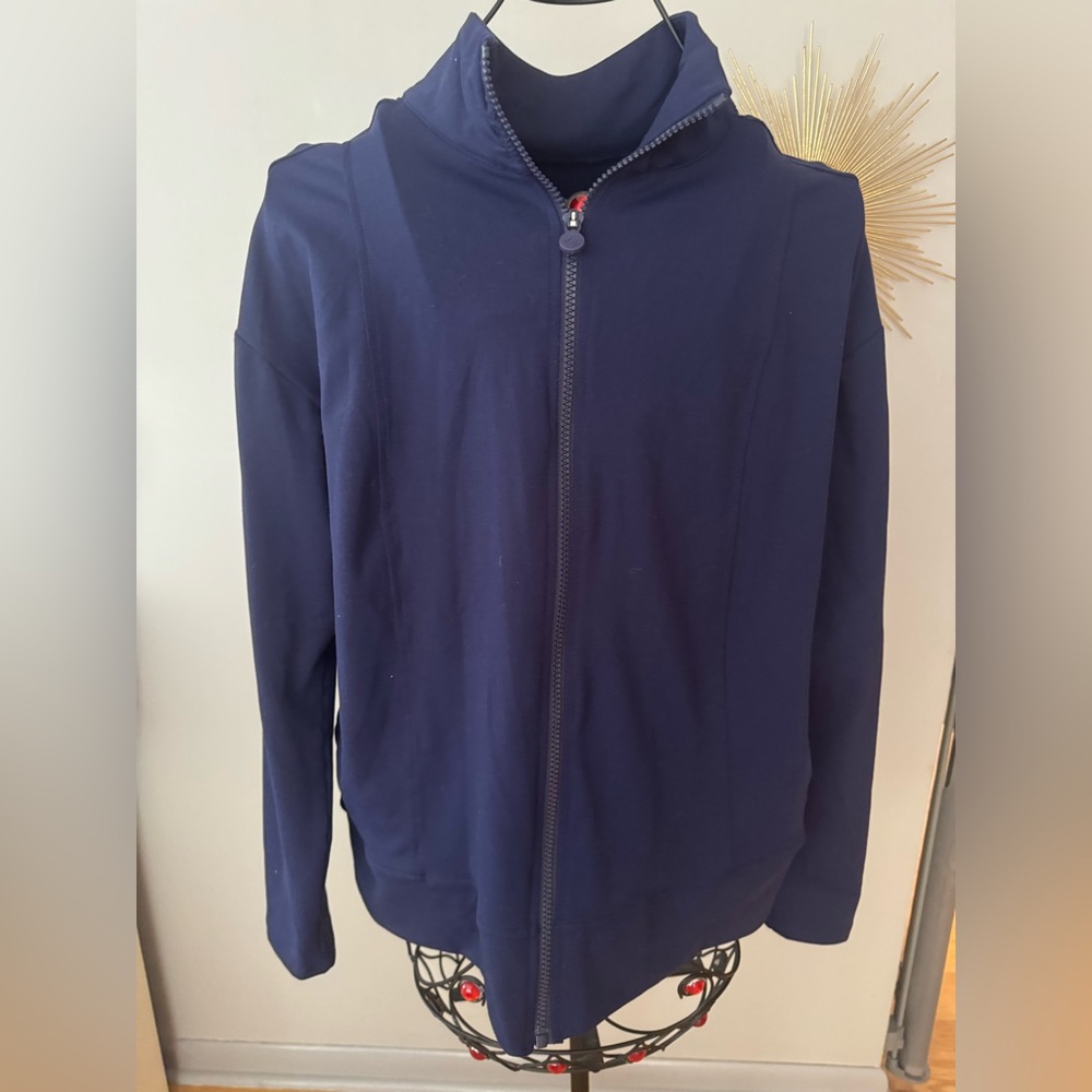 Navy Blue Zip-Up Jacket